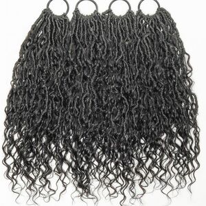 12" Crochet Boho Loc With 100% Human Hair Boho Curls